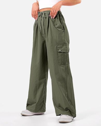 KEREDA Cargo Pants for Girls Parachute Baggy Joggers Pants Kids Clothes with Pockets 6-14Y in Kuwait