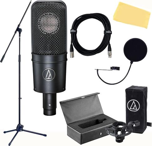 Audio Technica AT2020 Condenser Studio Microphone Bundle with Pop Filter and XLR Cable in Kuwait