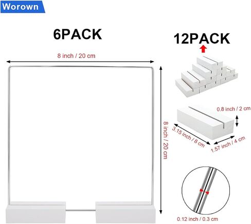 Worown 6 Pack 8 Inch Square Metal Floral Hoop Centerpiece and 12 Pieces Wooden Stands for Table, Gold Metal Rings for Making Wedding Table Wreath Decor, Wall Hanging Wreaths and Dream Catchers in Saudi Arabia
