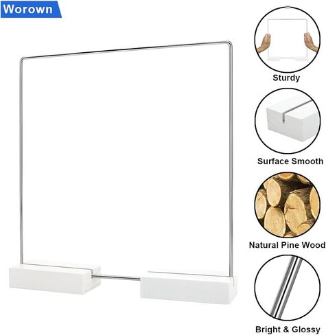 Worown 6 Pack 8 Inch Square Metal Floral Hoop Centerpiece and 12 Pieces Wooden Stands for Table, Gold Metal Rings for Making Wedding Table Wreath Decor, Wall Hanging Wreaths and Dream Catchers in Saudi Arabia