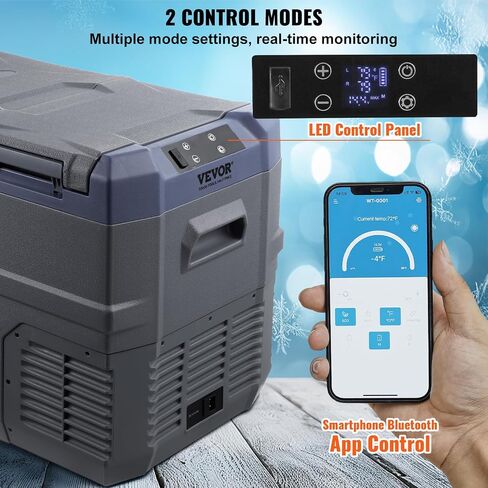 VEVOR Car Refrigerator, 25 L Dual Zone Portable Freezer, 12 Volt Car Refrigerator Fridge, -4℉-68℉ Adjustable Range, 12/24V DC and 100-240V AC Compressor Cooler for Outdoor, Camping, RV in Saudi Arabia