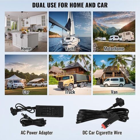 VEVOR Car Refrigerator, 25 L Dual Zone Portable Freezer, 12 Volt Car Refrigerator Fridge, -4℉-68℉ Adjustable Range, 12/24V DC and 100-240V AC Compressor Cooler for Outdoor, Camping, RV in Saudi Arabia