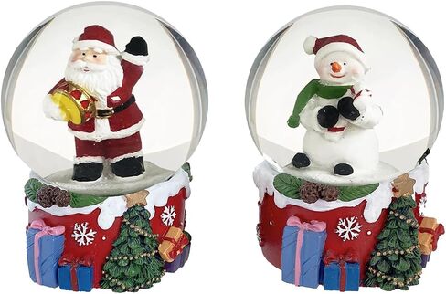 S/2 Christmas Snow Globe, Santa Claus and Snowman Snowglobes Figurines, Snow Globes，Santa Snow Globe，Christmas Snow Globes in Saudi Arabia