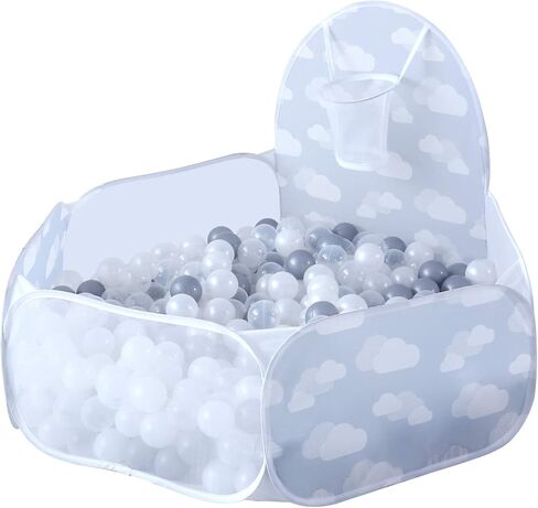 خيمة لعب PlayMaty Ball Pool Pit مع طوق كرة السلة للأطفال الصغار في الهواء الطلق واللعب الداخلي 4 أقدام/120 سم (الكرات غير متضمنة) (وردي) in Kuwait