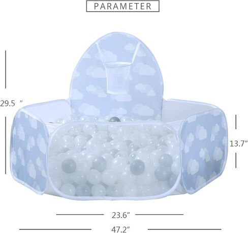خيمة لعب PlayMaty Ball Pool Pit مع طوق كرة السلة للأطفال الصغار في الهواء الطلق واللعب الداخلي 4 أقدام/120 سم (الكرات غير متضمنة) (وردي) in Kuwait