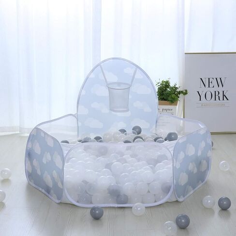 خيمة لعب PlayMaty Ball Pool Pit مع طوق كرة السلة للأطفال الصغار في الهواء الطلق واللعب الداخلي 4 أقدام/120 سم (الكرات غير متضمنة) (وردي) in Kuwait