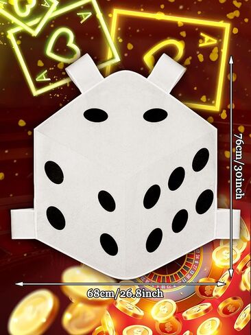 Six Sided Dice Costume Casino Halloween Costume Role Playing Dress with 1 Dice Hairpin for Party Women Men Adults in Saudi Arabia
