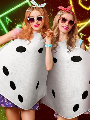 Six Sided Dice Costume Casino Halloween Costume Role Playing Dress with 1 Dice Hairpin for Party Women Men Adults in Saudi Arabia
