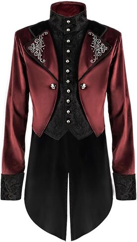 Colorful House Steampunk Jacket Vintage Tailcoat Renaissance Costume Halloween Outfit for Men in Kuwait