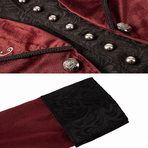 Colorful House Steampunk Jacket Vintage Tailcoat Renaissance Costume Halloween Outfit for Men in Kuwait