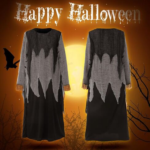 Halloween Ghost Costume Scary Horror Cape Wizard Cloak for Adult Women Men Scream Cosplay Props in Saudi Arabia