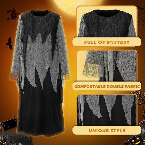 Halloween Ghost Costume Scary Horror Cape Wizard Cloak for Adult Women Men Scream Cosplay Props in Saudi Arabia