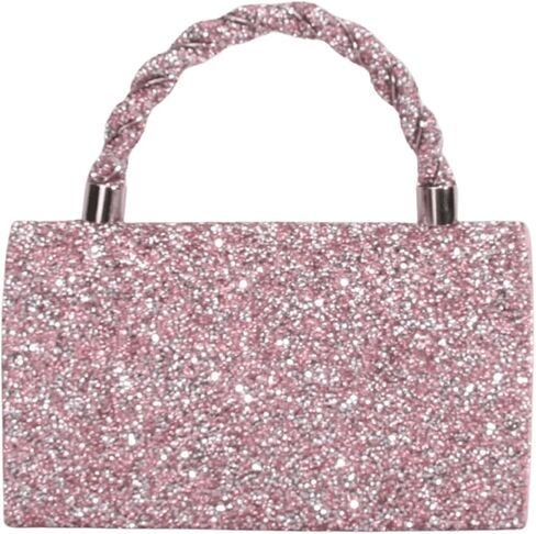 MakeMeChic Women's Evening Bags Glitter Top Handle Single Strap Clutch Handbag Mini Shoulder Bags in Saudi Arabia