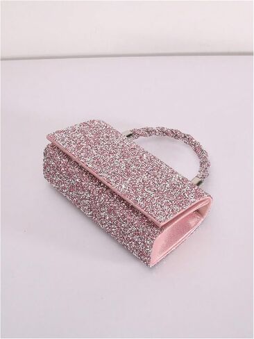 MakeMeChic Women's Evening Bags Glitter Top Handle Single Strap Clutch Handbag Mini Shoulder Bags in Saudi Arabia