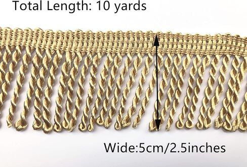 10 Yards Fringe Trim, 2.5 Inch Wide Curtain Fringe, Sewing Fringe Trim for Curtain Sofa Clothes Crafts(White) in Saudi Arabia