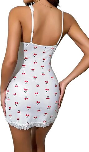 Lilosy Sexy Rhinestone Plunge Crisscross Babydoll Nightwear Chemise Lingerie for Women in Saudi Arabia