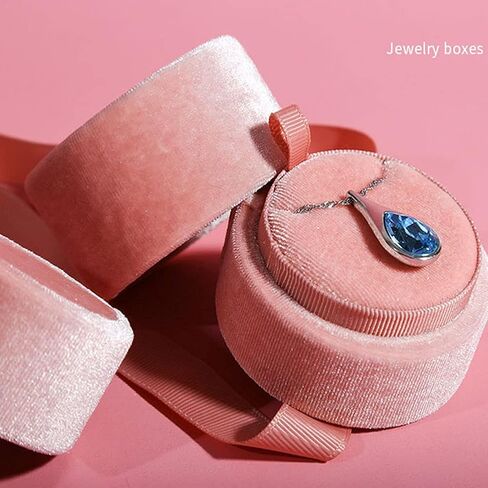 Ring Box Velvet Ring Gift Box Premium Jewelry Storage Case with Elegant Silk Bow for engagement, wedding ceremony, birthday, anniversary, proposal (pink-Ring Box) in Kuwait