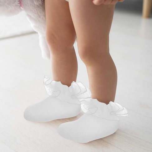 KALIONE 3 Pairs White Ruffle Socks Big Girls Socks with Frilly for Women Cute Ruffle Socks White Lace Socks Ruffle Socks Woman Thin Frilly Socks Princess Style Ankle Socks for Dress(7.0-7.8inch) in Saudi Arabia
