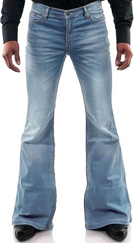 EVEDESIGN 70s Outfits Bell Bottom Pants for Men,Mens Bell Bottom Jeans Flared Jeans in Saudi Arabia