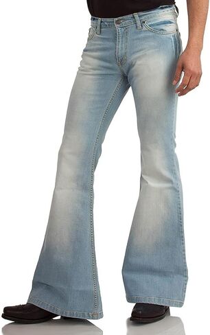 EVEDESIGN 70s Outfits Bell Bottom Pants for Men,Mens Bell Bottom Jeans Flared Jeans in Saudi Arabia