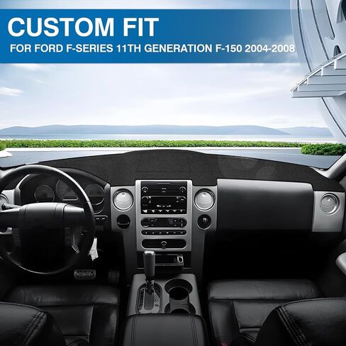 KUST Car Dashboard Cover Mat for Ford F-150 2004-2008 Left Hand Driving Non-Slip Dashboard Mat Pad Interior Accessories for Ford F150 Custom Fit Dash Mat Sunshade Windshield Glare Black in Saudi Arabia