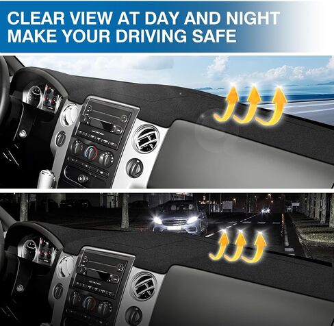 KUST Car Dashboard Cover Mat for Ford F-150 2004-2008 Left Hand Driving Non-Slip Dashboard Mat Pad Interior Accessories for Ford F150 Custom Fit Dash Mat Sunshade Windshield Glare Black in Saudi Arabia
