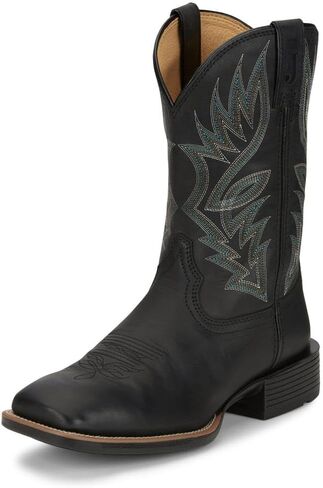 Justin Boot Company Men's Untamed Pickett Black 11In Black Goat Top Cowboy Boot in Saudi Arabia