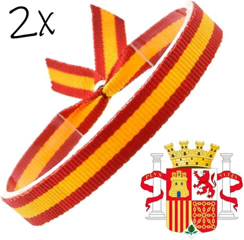 BDM Men's and Women's Fabric Bracelet with The Flag of Spain and Adjustable Closure, car Hanger, Bag, Backpack... 10 mm in Kuwait