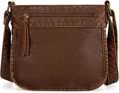Wrangler Crossbody Bag for Women Soft Washed Leather Multi Pocket Shoulder Purses in Saudi Arabia