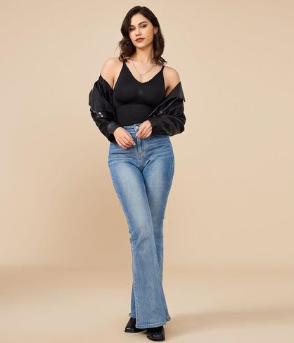Bodysuit For Women Sleeveless Knit Waist Trainer Belly Fat Mid Length Formal Body Shaper Tummy Control S-4XL in Saudi Arabia