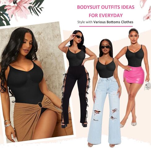 Bodysuit For Women Sleeveless Knit Waist Trainer Belly Fat Mid Length Formal Body Shaper Tummy Control S-4XL in Saudi Arabia