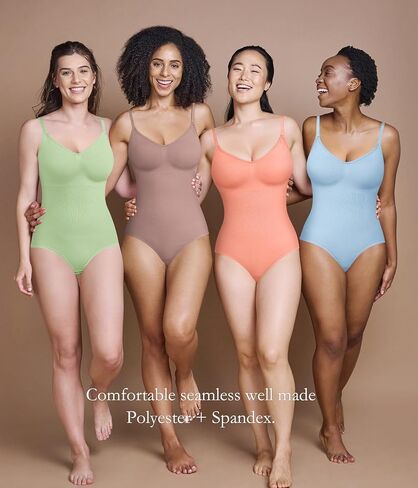 Bodysuit For Women Sleeveless Knit Waist Trainer Belly Fat Mid Length Formal Body Shaper Tummy Control S-4XL in Saudi Arabia