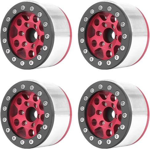 4 قطع 1.55 بوصة من سبائك الألومنيوم المعدنية 5 تكلم Beadlock عجلة حافة المحاور ملحق بديل لـ AX90069 D90 TF2 CC01 Tamiya 1/10 RC أجزاء ترقية السيارة الزاحفة (أسود أزرق) in Kuwait