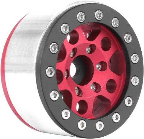 4 قطع 1.55 بوصة من سبائك الألومنيوم المعدنية 5 تكلم Beadlock عجلة حافة المحاور ملحق بديل لـ AX90069 D90 TF2 CC01 Tamiya 1/10 RC أجزاء ترقية السيارة الزاحفة (أسود أزرق) in Kuwait