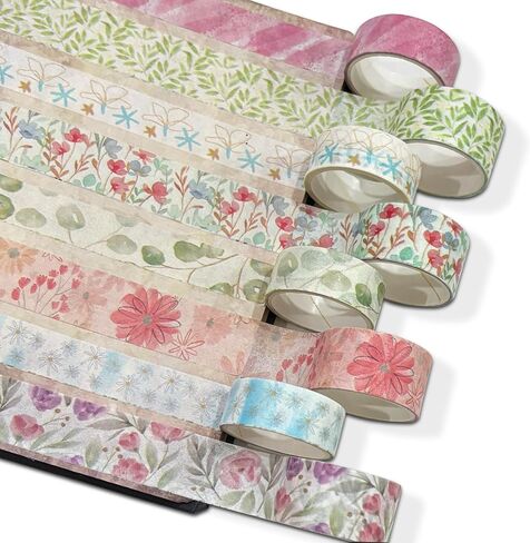 20 Rolls Washi Tape Set - Colored Masking Tape for Kids, Decorative Adhesive Art Tapes for Journaling, Scrapbooking Supplies, Planner, DIY Crafts, Party Decorations (Art) in Saudi Arabia