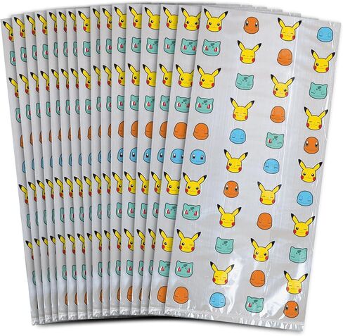 Amscan Charming Multicolor Pokemon Treat Bags - 9.5" x 4" (Pack of 16) - Perfect For Birthdays and Special Occasions in Saudi Arabia