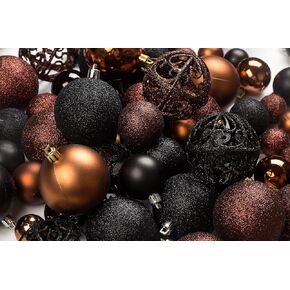 100 Purple and Blue Christmas Ornament Balls Shatterproof + 100 Metal Ornament Hooks, Hanging Ornaments for Indoor/Outdoor Xmas Christmas Tree, Holiday Party, Home Décor Sizes, 1.2" 1.6" & 2.4"