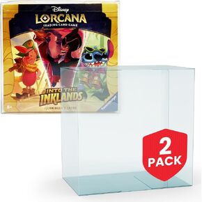 EVORETRO Display Case Protector for Lorcana Booster Pack Display Box Such as Floodborn, Shimmering Skies, Inklands, Ursula's Return & More, Game Box Not Included, 5-Pack - Plastic PET Protective Case