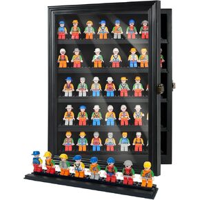 حافظة عرض Minifigure لحافظة عرض Lego، حافظة عرض مصغرة مع زجاج مقسى عالي الدقة وأرفف قابلة للإزالة، حافظة عرض مجسمة للجدار والمكتب، باب قابل للقفل باللون الأسود in Kuwait