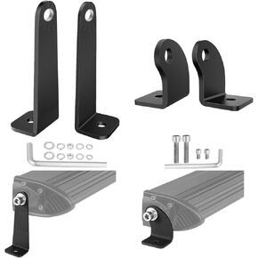 2 Pack Light Bar Mounting Brackets Single Row Light Bar Mounts Universal Side-Mounted Brackets Straight or Curved Light Bar Brackets for Truck Jeep UTV ATV - 2 Years Warranty