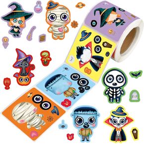 Halloween Stickers for Kids Make Your Own Halloween Sticker Rolled Scene Stickers 200 Pcs for Classroom Home School Party
