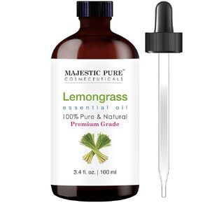 MAJESTIC PURE Lemongrass Essential Oil | 100% Pure and Natural Oil | Premium Grade Essential Oils for Hair Care, Home Diffusers, Skin, Aromatherapy, Massage and Humidifiers | 3.4 Fl Oz