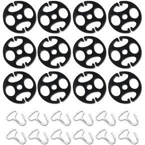 24PCS Car Seat Cover Plum Plate Metal Hooks, 12 Metal Hooks Set Locking Clip Plastic Card Fixed Fastener Buckle + 12 Plastic Car Seat Covers Chucks for Car Seat Replacements Accessories (Black)