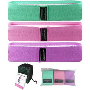 Resistance Bands - Exercise Workout Bands with Non-Slip Design - Set of 3 Levels - for Legs, HIPS & Glutes - B2U Fitness