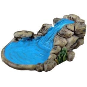 Blue DIY Miniature Mini Water Pool Fairy Garden Lawn Ornament Outdoor Statues for Mountain Dollhouse Decor Craft, Garden Sculptures and Statues, Outdoor Statues