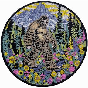 4" Intricate Detailing Bigfoot Big Foot Sasquatch Walking in Forest Embroidered Iron On Patch for Big Foot Fans