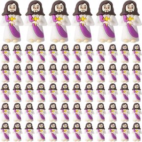 75 Pcs Mini Jesus Figures Bulk Jesus Loves You Figurines to Hide and Seek Little Jesus Christian Party Favor Christmas Sunday School Religious Church Gift for Easter Egg Stuffer(Colorful)