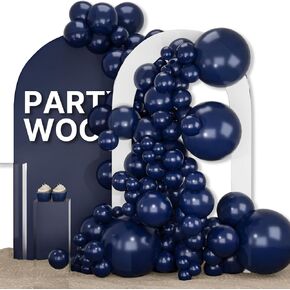 PartyWoo Black Balloons, 155 pcs Black Balloons Different Sizes Pack of 18 12 10 5 Inch Black Balloons Arch Kit Balloon Garland for Birthday, Graduation, Halloween, Party Decorations, Black-Y18