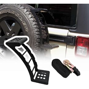 سلم عجلة احتياطي محمول عالمي غير قابل للانزلاق مناسب للشاحنة وسيارات الدفع الرباعي والبيك أب مع مشدود حبل مناسب لعجلة مقاس 24 بوصة - 35 بوصة in Kuwait