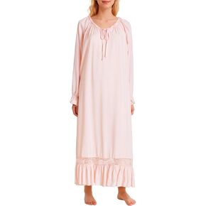 Latuza Women's Petite Victorian Nightgown Long Sleeves Petite Length